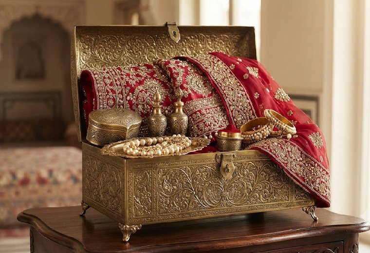 Royal Bridal Brass & Silk Hamper